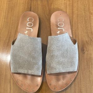 COR by Calleen Cordero, suede slide sandal